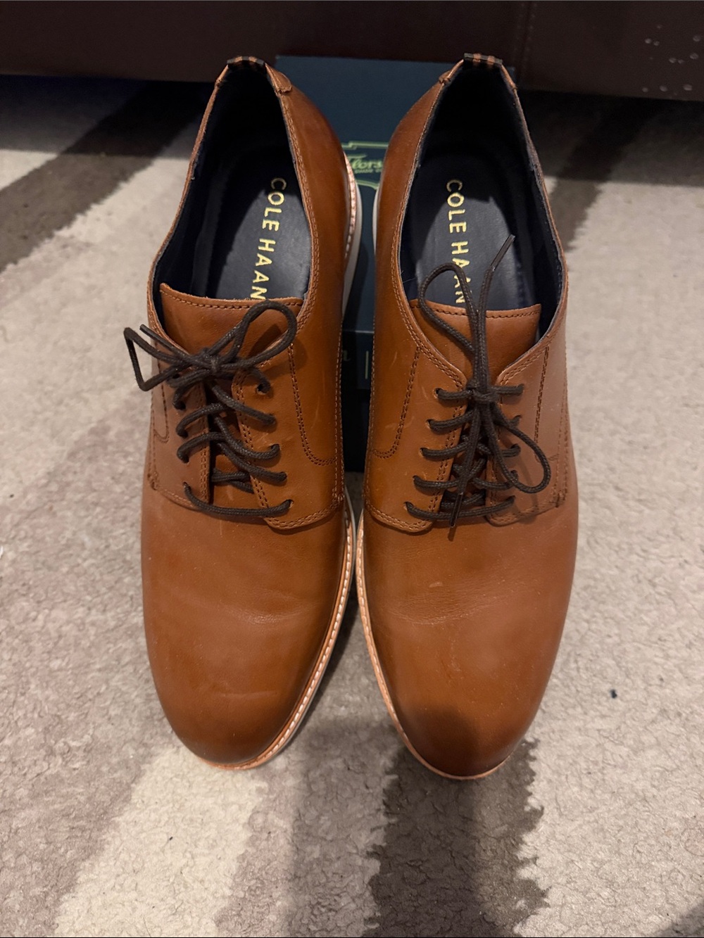 Cole Haan Men’s Tan/Brown Leather Derby Oxfords